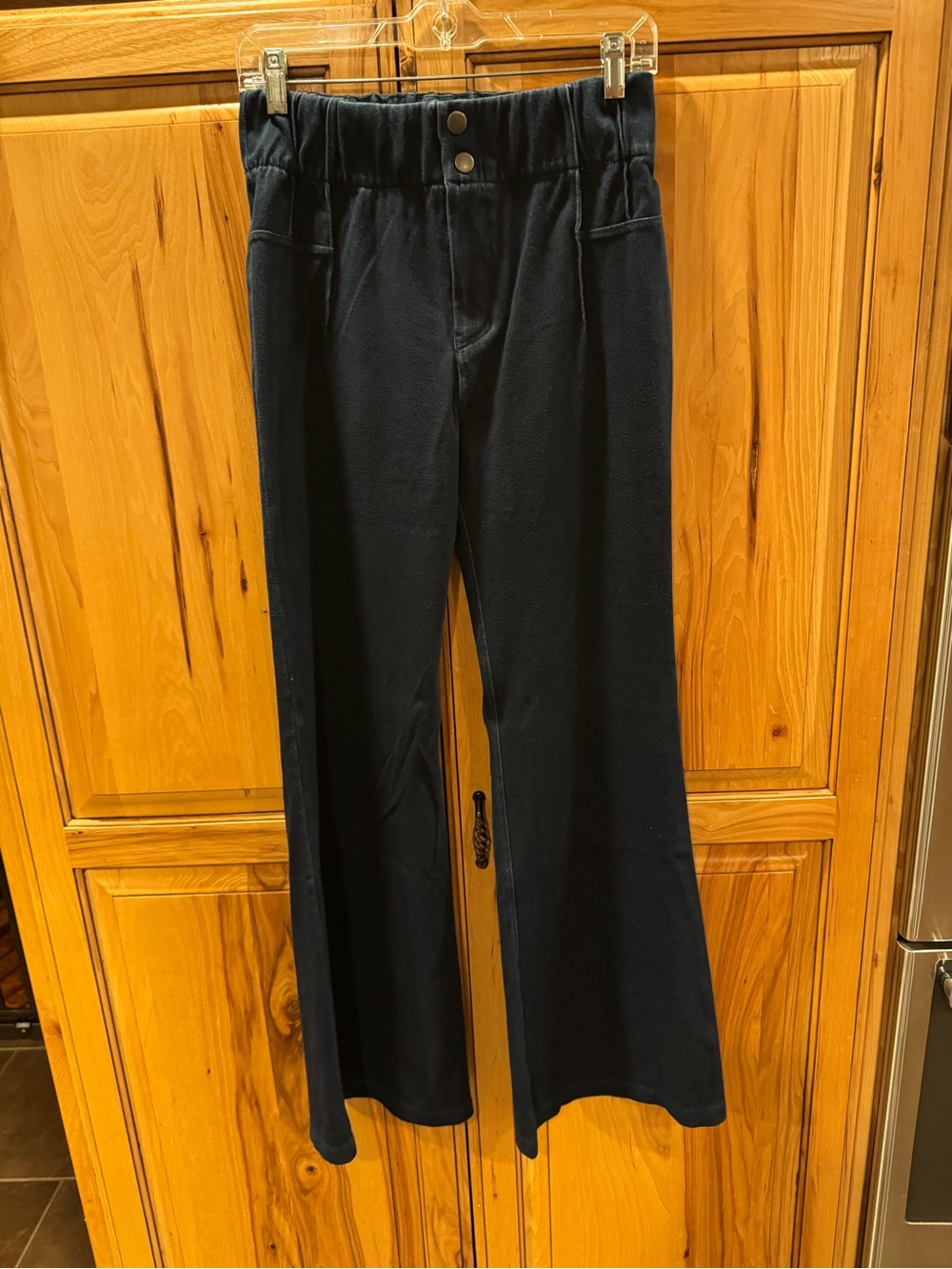 High-Rise Wide Leg Flare Jeans in Navy